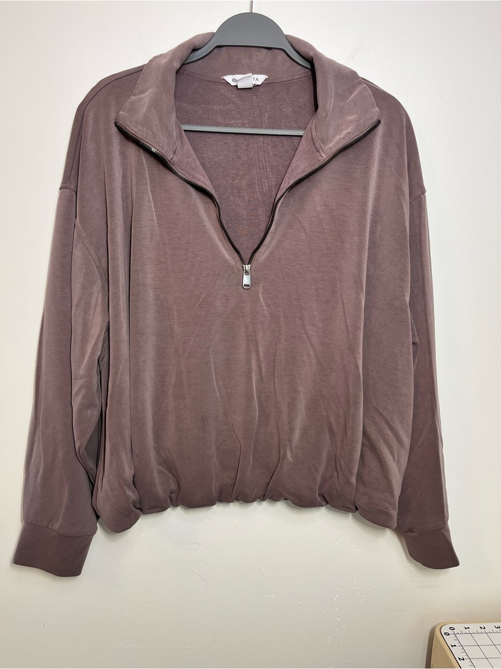 Athleta Mauve Half-Zip Pullover Hoodie